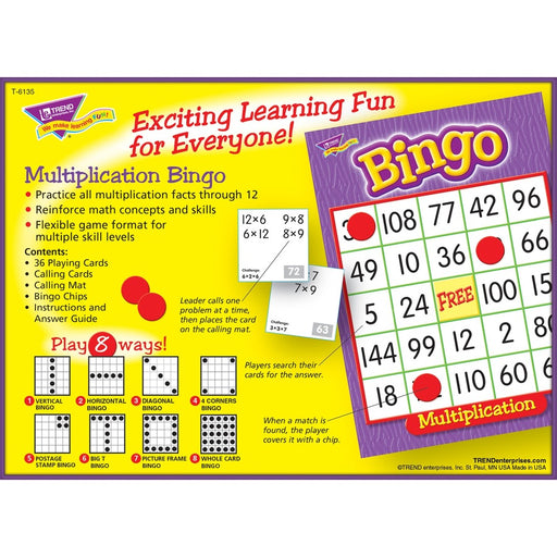 Trend Multiplication Bingo Learning Game