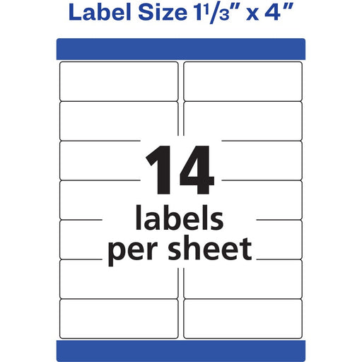 Avery® 1-1/3" x 4" Labels, Ultrahold, 700 Labels (5522)
