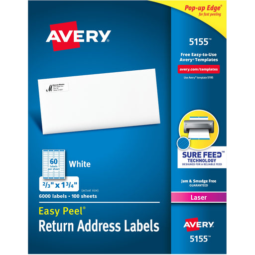 Avery® Easy Peel Mailing Laser Labels