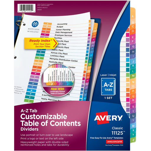 Avery® Ready Index A-Z Table of Contents Dividers