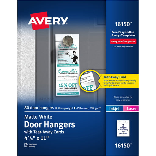 Avery® Laser Inkjet Tear-Away Cards Door Hanger