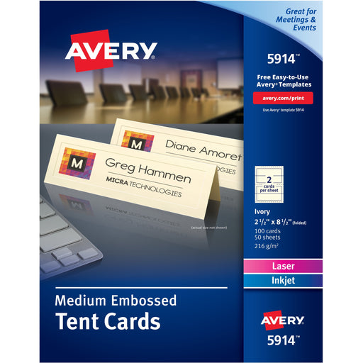 Avery® Sure Feed Embossed Tent Cards