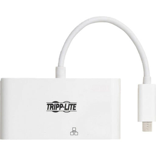 Tripp Lite USB-C Multiport Adapter - 4K HDMI, USB-A Port, GbE, 60W PD Charging, HDCP, White