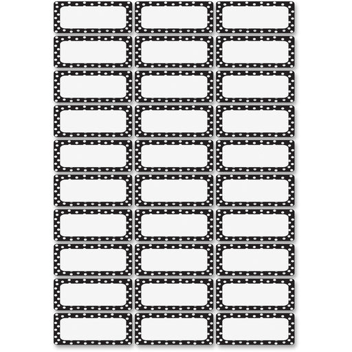Ashley Dry Erase Black/White Dots Nameplate Magnets