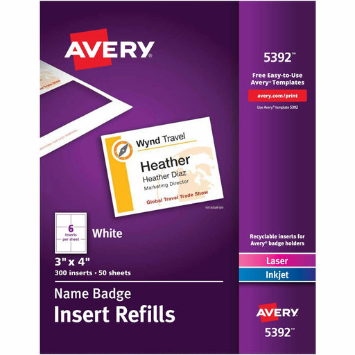 Avery® Laser/Inkjet Badge Insert Refills