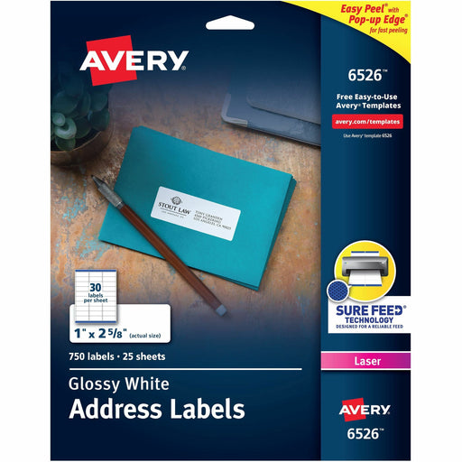 Avery® Easy Peel High Gloss White Mailing Labels