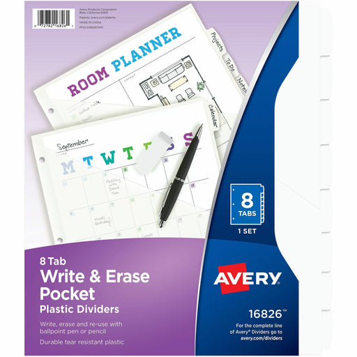 Avery® Write & Erase Pocket Plastic Dividers