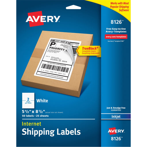 Avery® Inkjet Perforated Internet Shipping Labels