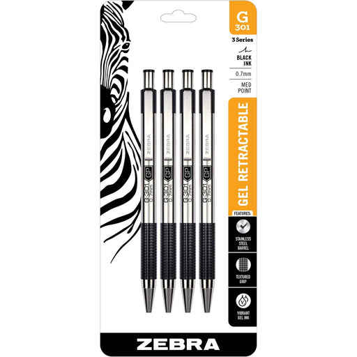 Zebra Pen STEEL 3 Series G-301 Retractable Gel Pen