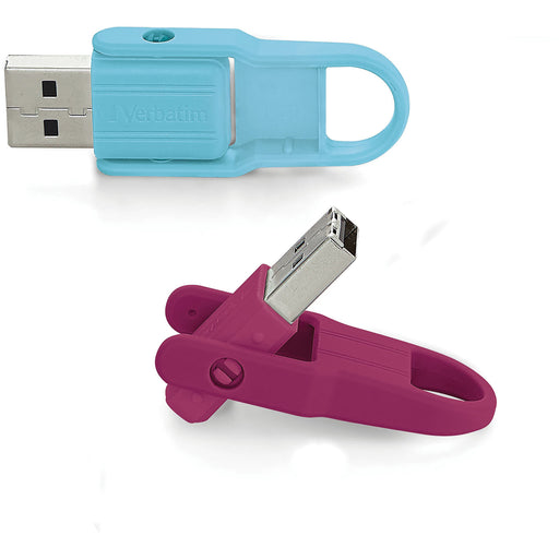 16GB Store 'n' Flip® USB Flash Drive - 2pk- Berry, Blue