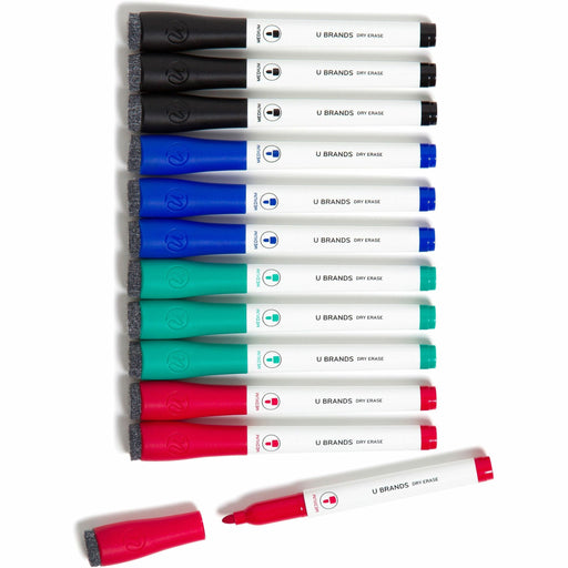 U Brands Low-Odor Dry-Erase Markers with Erasers