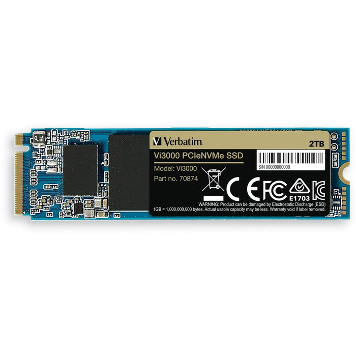Verbatim Vi3000 2 TB Solid State Drive - M.2 2280 Internal - PCI Express NVMe (PCI Express NVMe 3.0 x4)