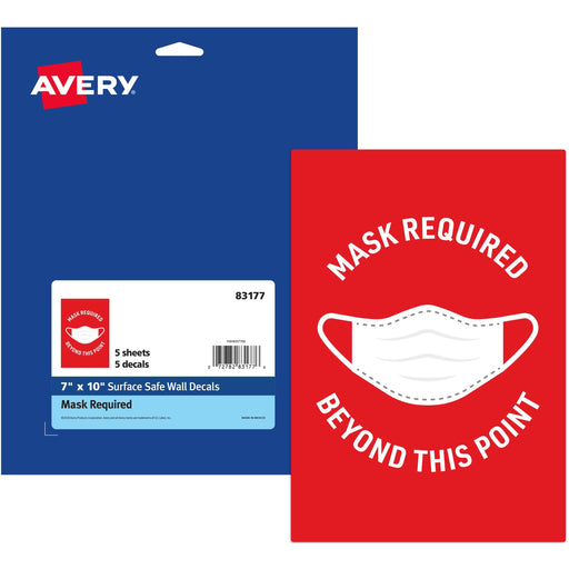 Avery® Surface Safe MASK REQUIRED Wall Decals