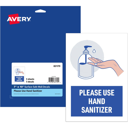 Avery® Surface Safe USE HAND SANITIZER Wall Decals