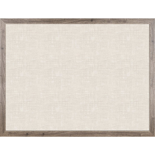 U Brands Linen Bulletin Board, 47" X 35" , Rustic Wood Frame