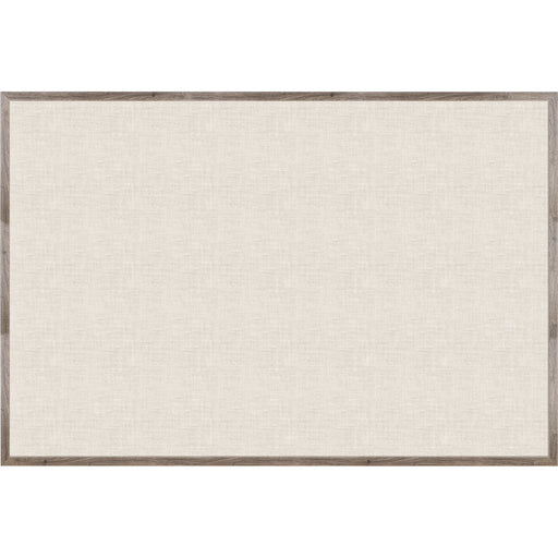U Brands Linen Bulletin Board, 72" X 47" , Rustic Wood Frame