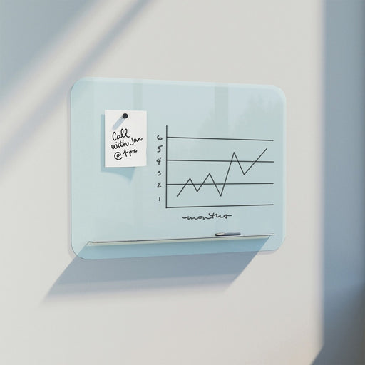 U Brands Magnetic White Glass Dry-Erase Board, 47" X 35"