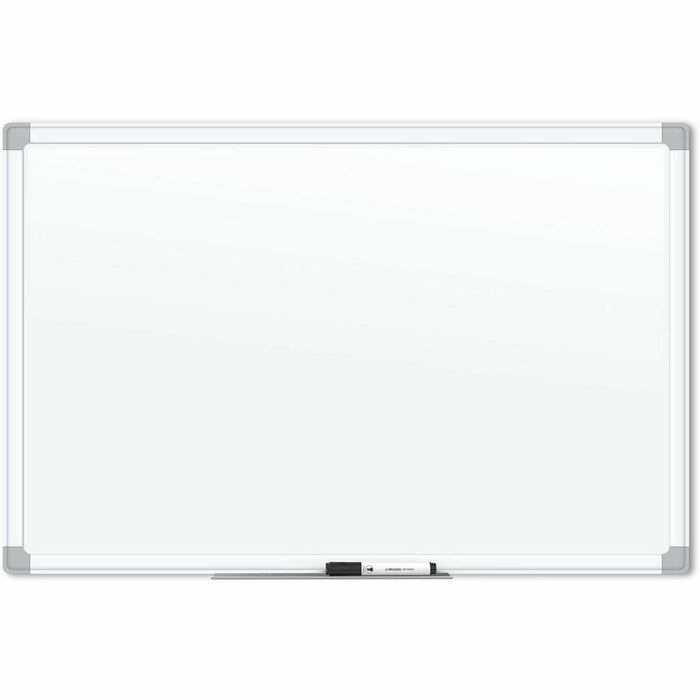U Brands White Aluminum Framed Magnetic Porcelain Steel Board, 72" X 47"
