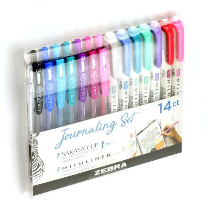 Zebra Journaling Set Mildliner & Sarasa Clip Gel Pen and Highlighter Set