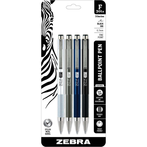Zebra Pen STEEL 3 Series F-301A Retractable Ballpoint Pen