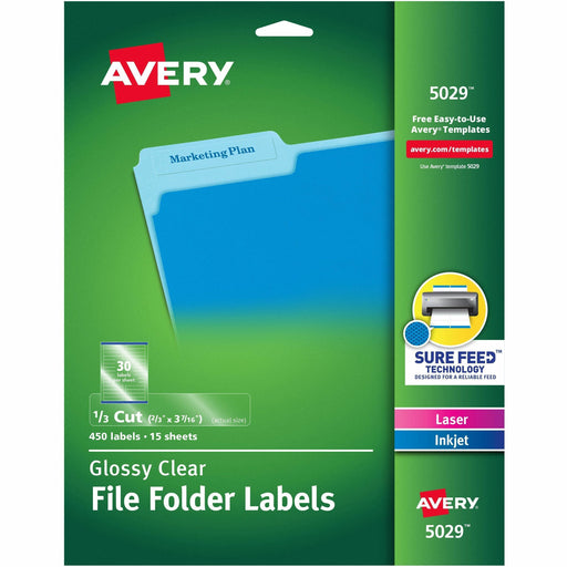 Avery® Clear Top Tab Filing Labels