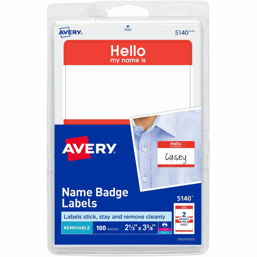 Avery® Border Print/Write Hello Name Badges