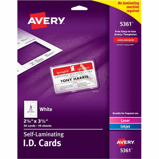 Avery® Self-laminating ID Cards