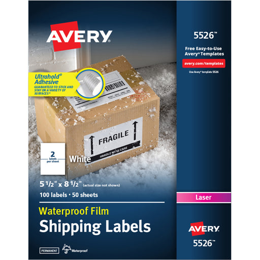 Avery® 5-1/2" x 8-1/2" Labels, Ultrahold, 100 Labels (5526)