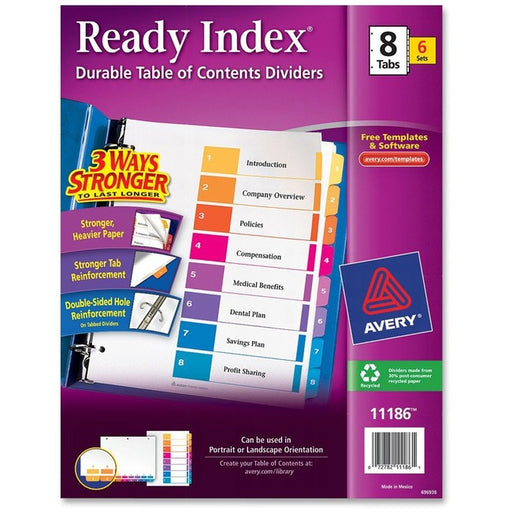Avery® Ready Index Custom TOC Binder Dividers