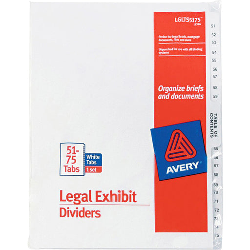 Avery® Premium Collated Legal Exhibit Dividers with Table of Contents Tab - Avery Style