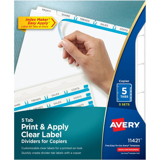 Avery® Print & Apply Clear Label Dividers - Index Maker Easy Peel Printable Labels