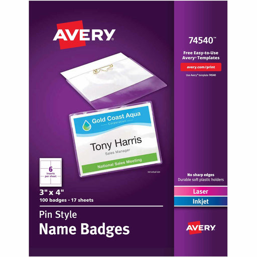 Avery® Pin-Style Name Badges