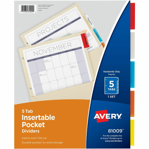 Avery® Insertable 5-Tab Dividers