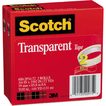 Scotch Transparent Tape - 3/4"W