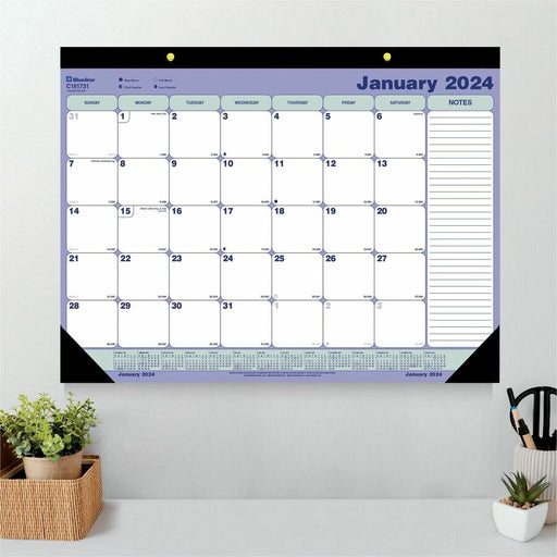 Blueline Monthly Desk/Wall Calendar 2024
