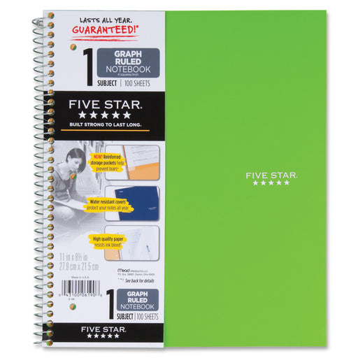 Mead 1-subject Graph Ruled Notebook - Letter-size