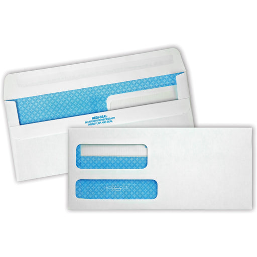 Quality Park No. 9 Double Window Security Tint Envelopes with Redi-Seal® Self-Seal