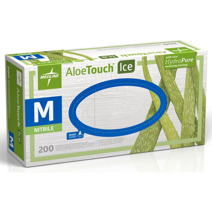 Medline Aloetouch Ice Nitrile Gloves
