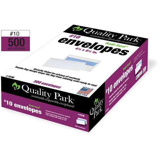 Quality Park No. 10 Security Tinted Envelopes with Self-Seal Closure