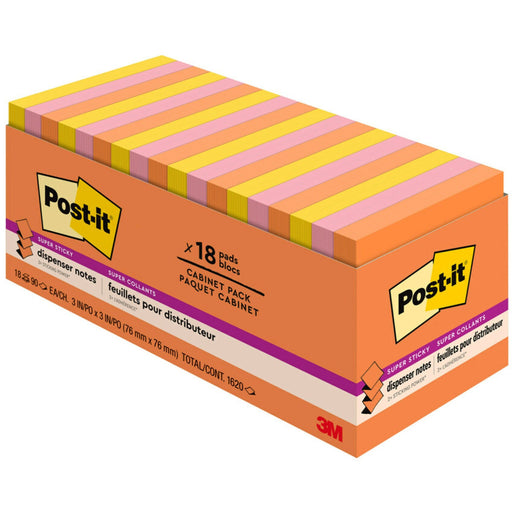Post-it® Super Sticky Dispenser Notes - Energy Boost Color Collection