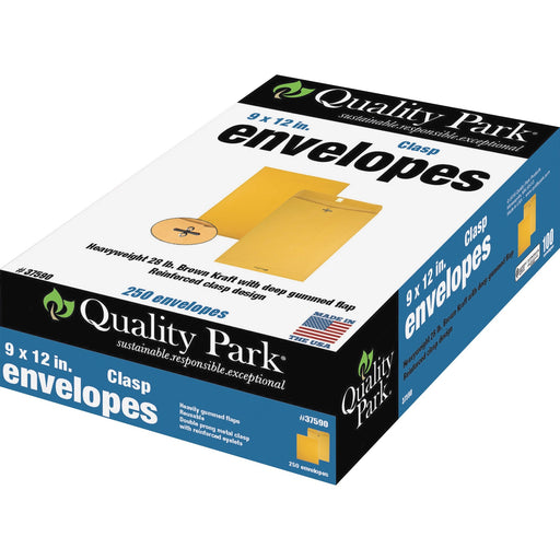 Quality Park 9 x 12 Clasp Envelopes in Dispenser Box