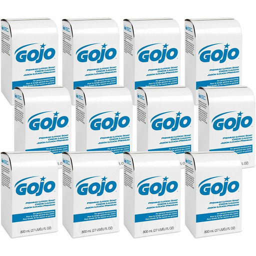 GOJO® Premium Lotion Hand Soap Refills, Waterfall Fragrance, 800 mL, Case Of 12 Refills
