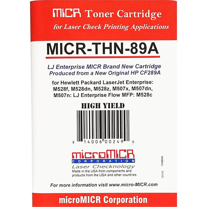 microMICR MICR Toner Cartridge - Alternative for HP 89A