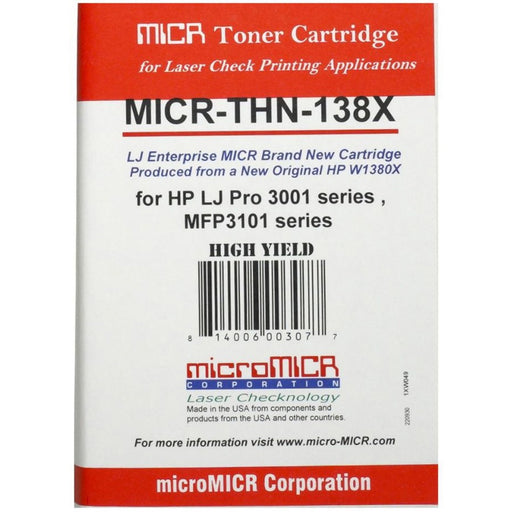 microMICR MICR High Yield Laser Toner Cartridge - Alternative for HP 138A, 138X (W1480A) - Black - 1 Each