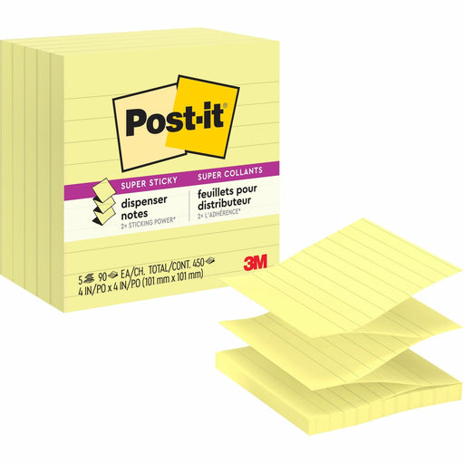 Post-it® Super Sticky Lined Dispenser Notes