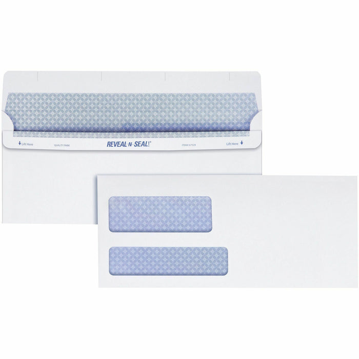 Quality Park No. 9 Double Window Security Tint Envelopes with Tampe- Evident Seal