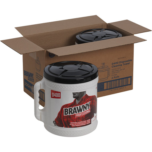 Brawny® Professional D400 Disposable Cleaning Towels With Bucket