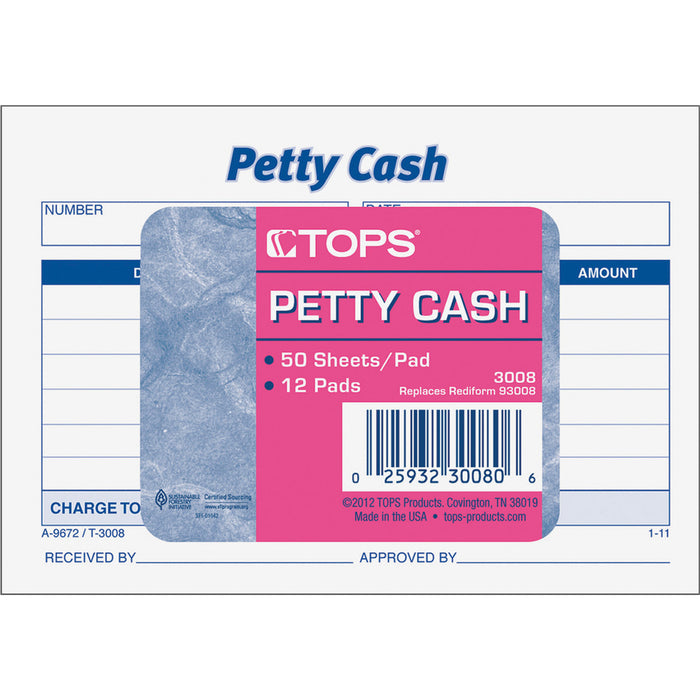 TOPS Received of Petty Cash Forms