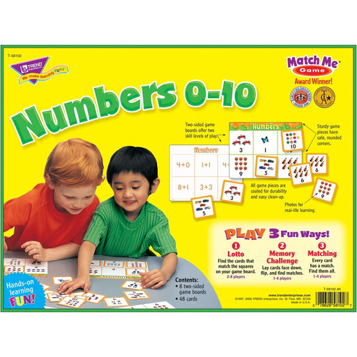 Trend Match Me Numbers 0-10 Learning Game