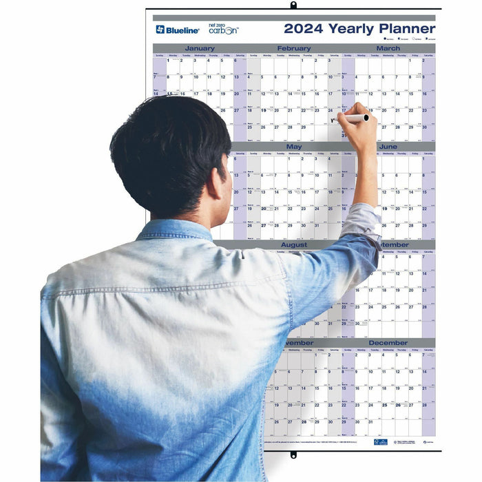 Blueline Net Zero Carbon Yearly Wall Calendar